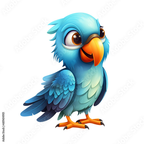 Isolated Cartoon Parrot on a transparent background