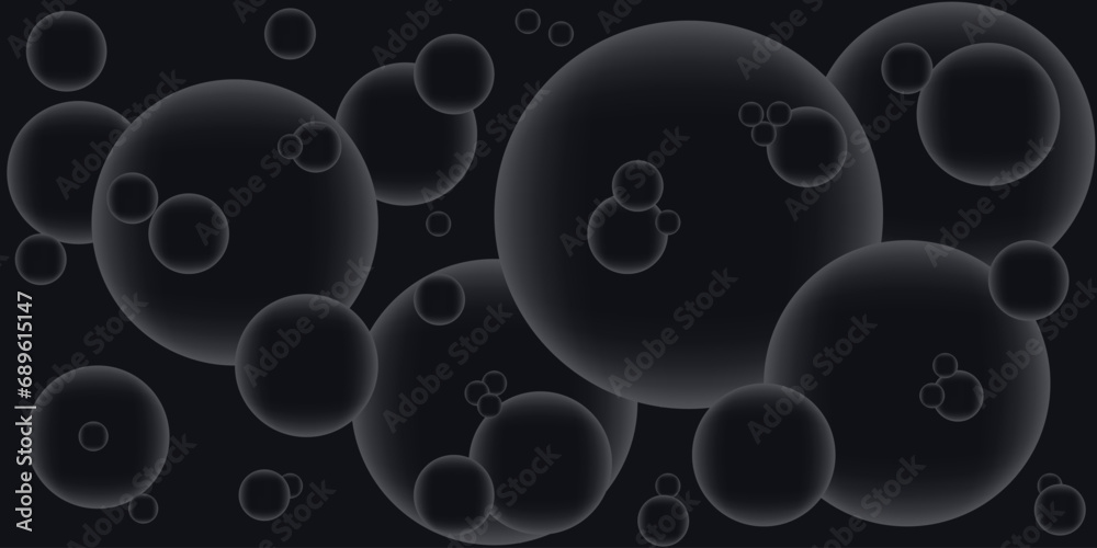 Circle background Trendy 2024 color. Water Bubbles isolated black backdrop. Style wallpaper. Vector illustration can used web banner, poster and social media.