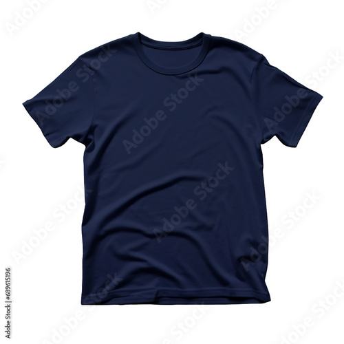 navy blue T-shirt template on transparent background, ai technology