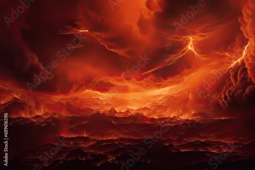 Dramatic fiery, bloody sky - Abstract background