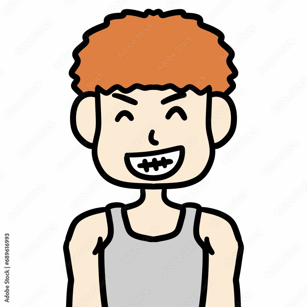 happy young man avatar character