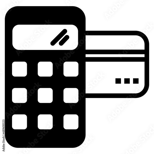 Cashless payment machine  in glyph style