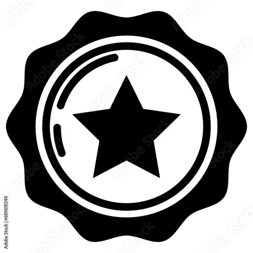 a star badge indicates a premium product. Star badge icon in glyph style