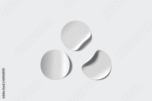 Blank rounded sticker mockup top view (ID: 689618911)