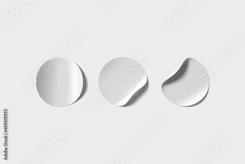 Blank rounded sticker mockup top view