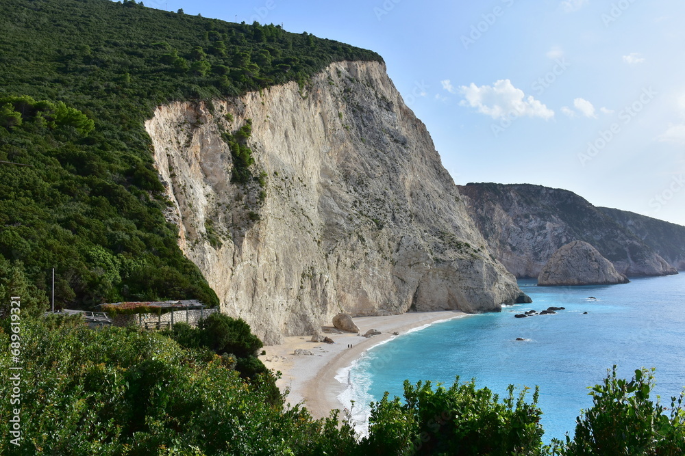 view on  Porto Katsiki beach on the Ionian sea- Lefkada island, Greece