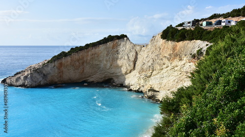 view on Porto Katsiki beach on the Ionian sea- Lefkada island, Greece