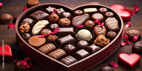 Chocolates delighted in the assortment of decadent chocolates carefully nestled in a heart-shaped box received from her significant other as a sweet token of love.