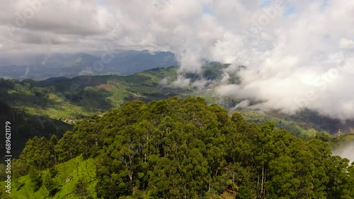 Village of farmers among tea plantations in the mountains. Dambatenne, Sri Lanka. photo