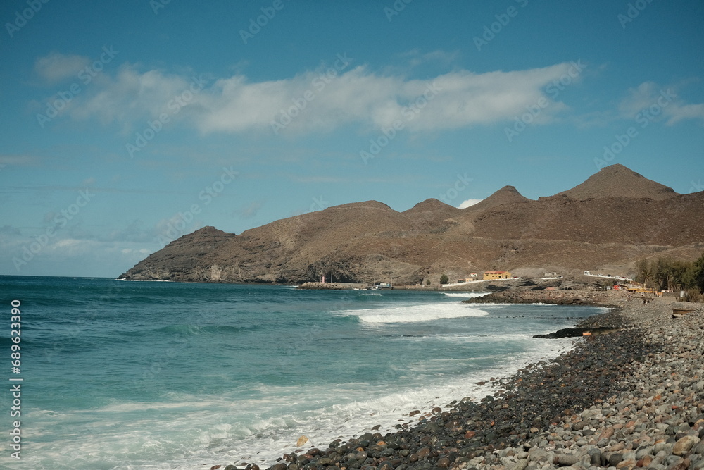 canary island mountains and ocean