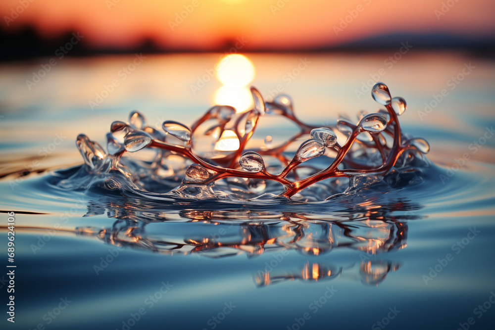reflection of braids in calm water, creating a serene and artistic composition. Use this natural element to add a touch of poetry and beauty to the photo.