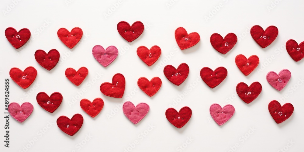 Heart Sewed tiny hearts into the handmade Valentine's Day card for sweetheart. Heart Sewed tiny hearts into the handmade Valentine's Day card for sweetheart.