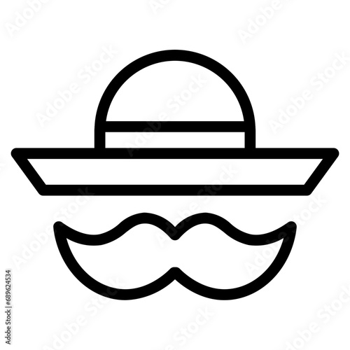 mustache and hat line