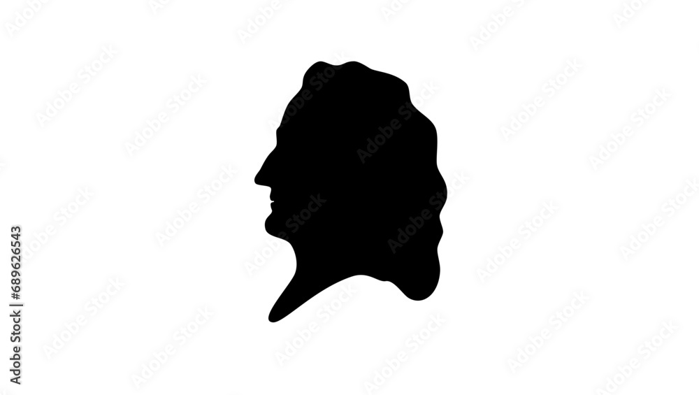 Isaac Watts, black isolated silhouette Isaac Watts, black isolated silhouette