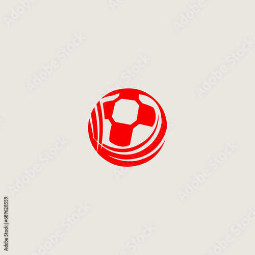 サッカーボールをシンボリックに用いたシンプルなロゴのベクター画像