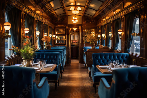 Restored vintage train car turned into a luxury dining experience