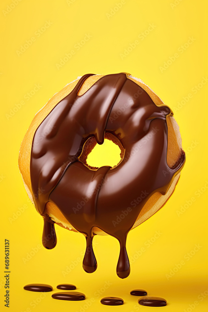 Donut with dripping chocolate. Ai Generative Donut with dripping chocolate. Ai Generative