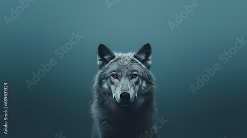 Ultra minimalism photography of a wolf, phone background created © anupdebnath