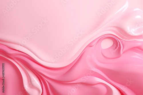 Pink liquid waves create a luxurious, flowing frame with ample copy space, perfect for beauty, spa, or elegant branding needs. Abstract background with blank space for text, advertising.