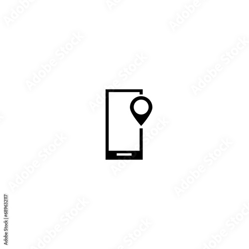  Mobile Location icon.  Mobile Location icon isolated on white background