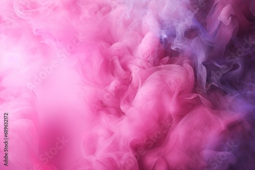 Ethereal pink and purple smoke swirls, forming a dreamy atmosphere suitable for creative projects, events, or as an evocative backdrop. Abstract background.