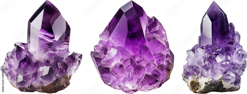 Amethyst crystal transparent background PNG clipart Stock Illustration
