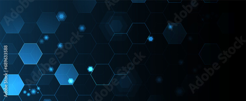 Abstract DNA technology. Science medical concept. Futuristic background.  Wireframe molecules structure