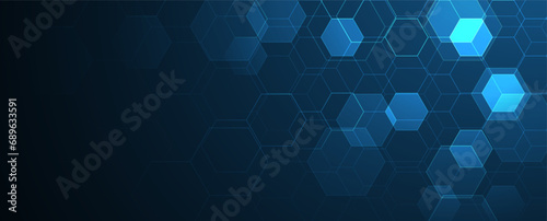 Abstract DNA technology. Science medical concept. Futuristic background.  Wireframe molecules structure