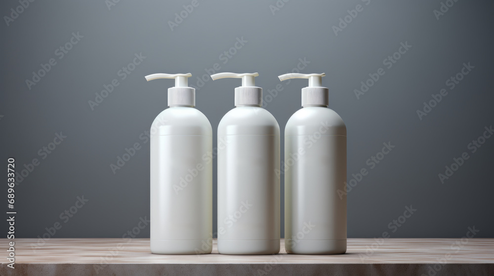 Hair care set: cosmetic skincare products. Shampoo, oil, butter, and conditioner. Realistic cosmetics product bottles, tubes, and plastic containers. Product placement mock-ups Hair care set: cosmetic skincare products. Shampoo, oil, butter, and conditioner. Realistic cosmetics product bottles, tubes, and plastic containers. Product placement mock-ups