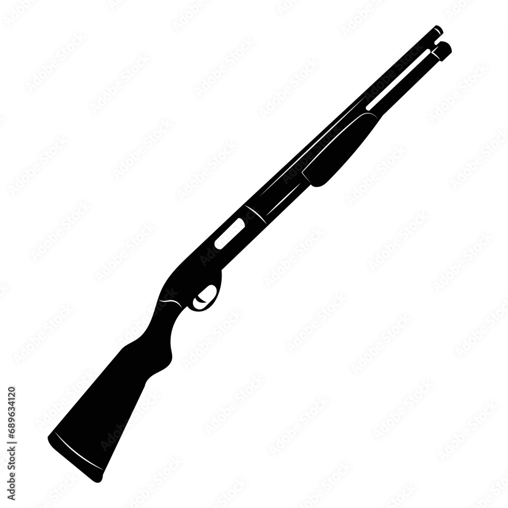 gun icon silhouette on white background, vector gun icon silhouette on white background, vector