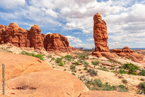 Red Sandstone Rocks Landscape in Moab, Utah, USA