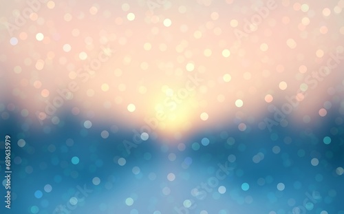 Flaying bokeh glittering in winter sunlight on snowy trees background. Winter holidays nature panorama.