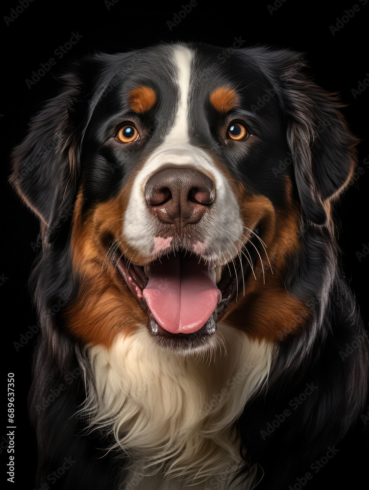 Bernese Mountain Dog Studio Shot Isolated on Clear Background, Generative AI Bernese Mountain Dog Studio Shot Isolated on Clear Background, Generative AI