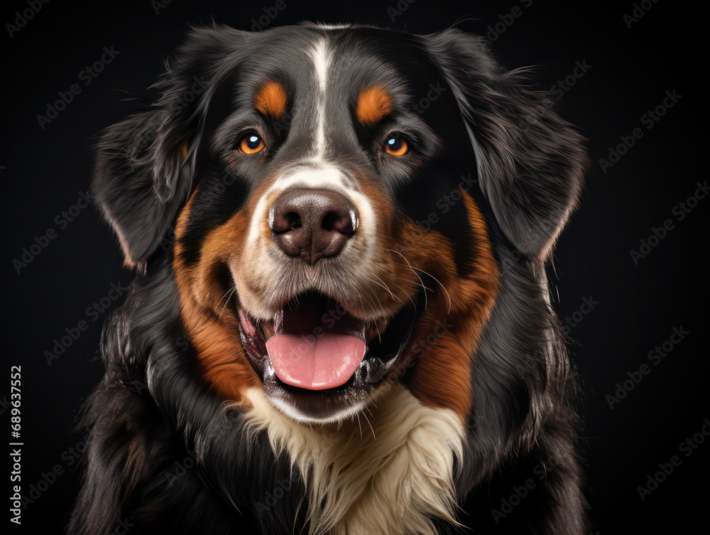 Bernese Mountain Dog Studio Shot Isolated on Clear Background, Generative AI Bernese Mountain Dog Studio Shot Isolated on Clear Background, Generative AI