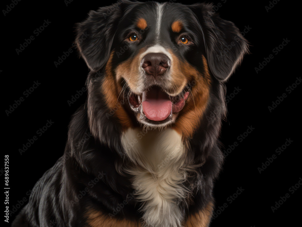 Bernese Mountain Dog Studio Shot Isolated on Clear Background, Generative AI Bernese Mountain Dog Studio Shot Isolated on Clear Background, Generative AI