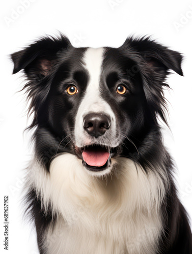 Border Collie Dog Studio Shot Isolated on Clear Background  Generative AI