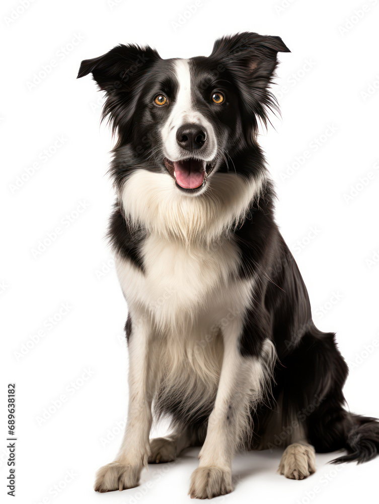 Border Collie Dog Studio Shot Isolated on Clear Background, Generative AI Border Collie Dog Studio Shot Isolated on Clear Background, Generative AI