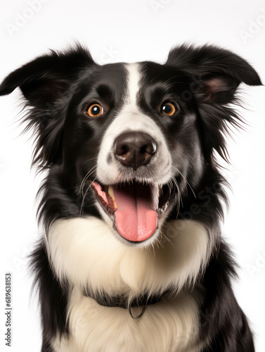 Border Collie Dog Studio Shot Isolated on Clear Background  Generative AI