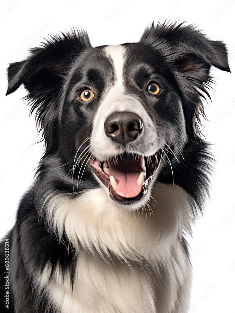 Border Collie Dog Studio Shot Isolated on Clear Background, Generative AI Border Collie Dog Studio Shot Isolated on Clear Background, Generative AI