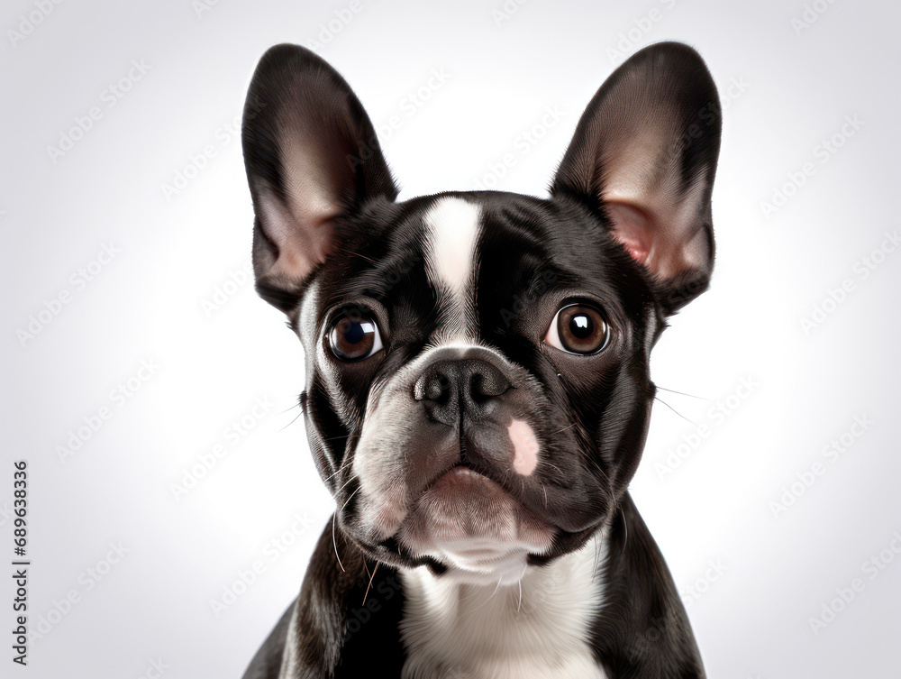 Boston Terrier Dog Studio Shot Isolated on Clear Background, Generative AI