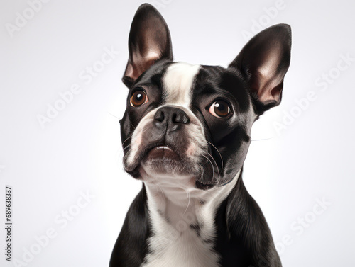 Boston Terrier Dog Studio Shot Isolated on Clear Background, Generative AI