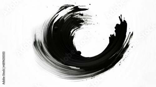 Black Paint brush strokes isolated on white background. Artistic colorful brush strokes of paint. Abstract Twisted Brush Stroke