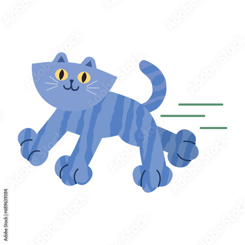 Cat running cartoon clipart