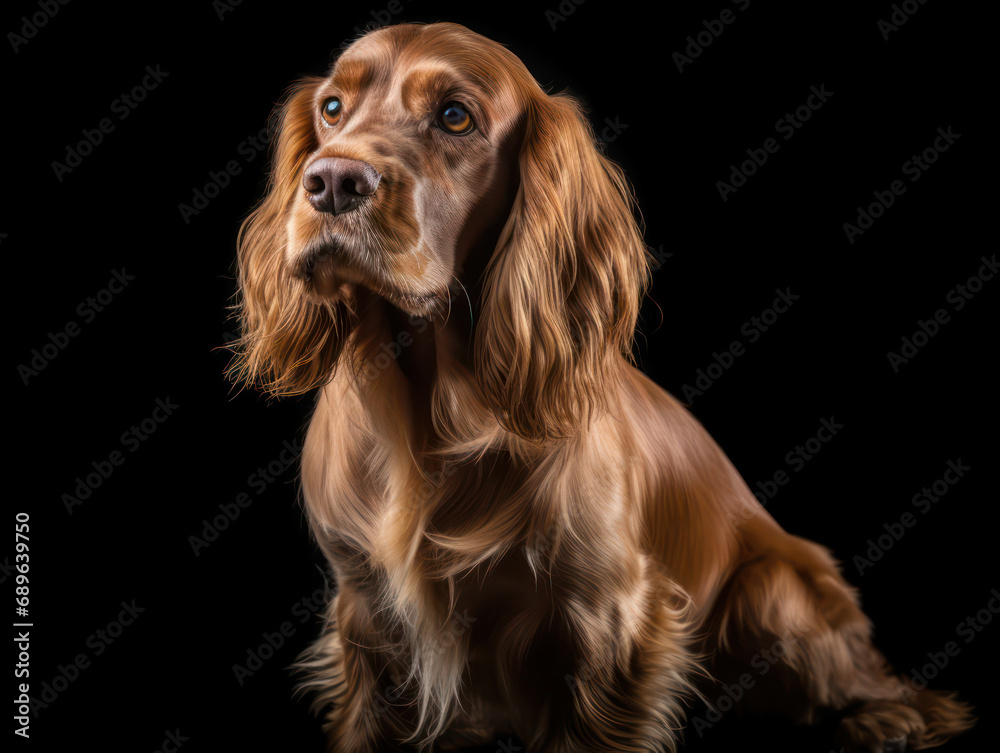 English Cocker Spaniel Dog Studio Shot Isolated on Clear Background, Generative AI