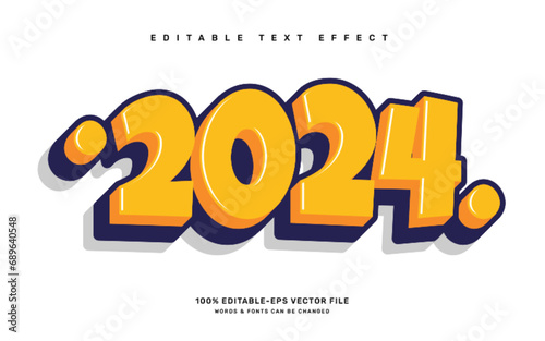 New year 2024 editable text effect template photo
