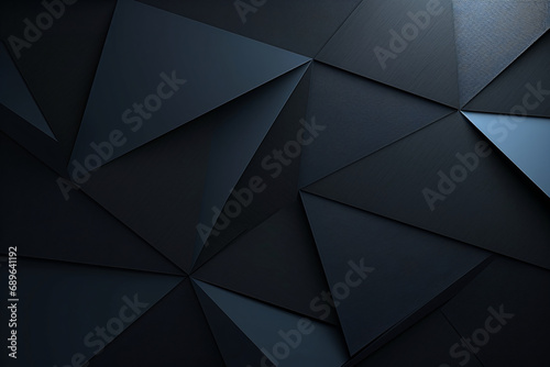 3D Abstract black cubes and triangles texture, background wallpaper