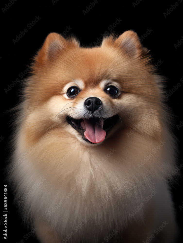 Pomeranian Dog Studio Shot Isolated on Clear Background, Generative AI