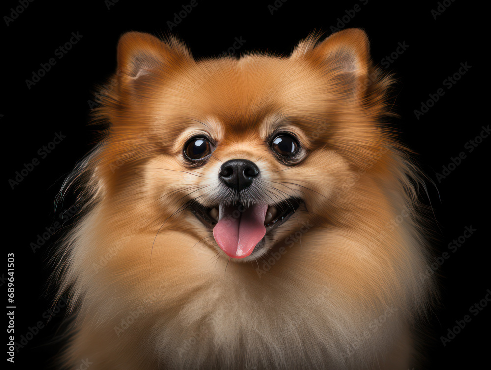 Pomeranian Dog Studio Shot Isolated on Clear Background, Generative AI