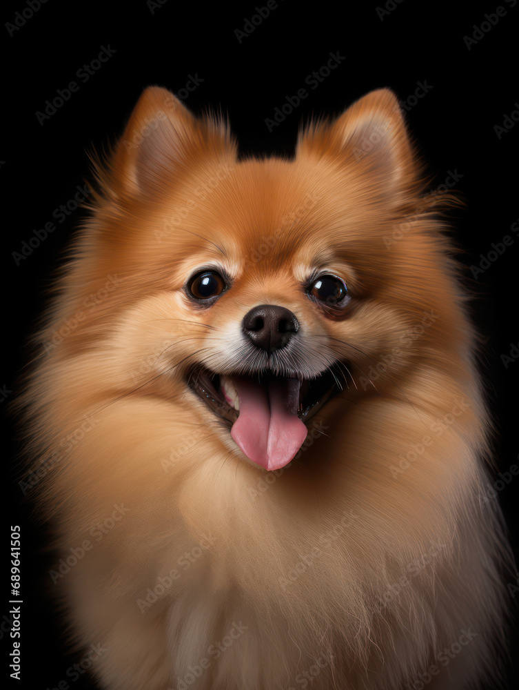 Pomeranian Dog Studio Shot Isolated on Clear Background, Generative AI
