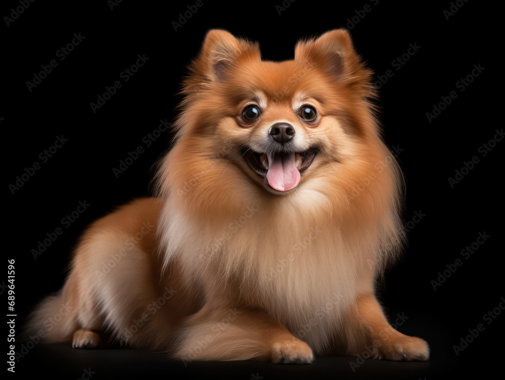 Pomeranian Dog Studio Shot Isolated on Clear Background, Generative AI Pomeranian Dog Studio Shot Isolated on Clear Background, Generative AI